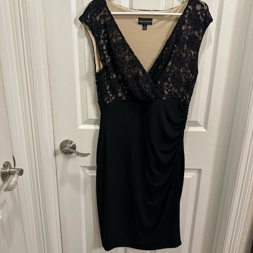 Connected Apparel Black Lace Party Dress size 12